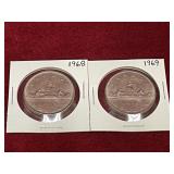 1968 & 69 Canada $1 Coins