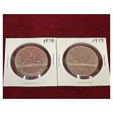 1978 & 79 Canada $1 Coins