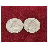 1944 & 45 Canada Silver 10¢ Coins