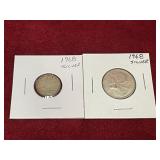 1968 Canada Silver 10¢ & 25¢ Coins