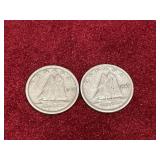 1942 & 43 Canada Silver 10¢ Coins