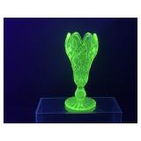 7.75" Yellow Uranium Glass Vase - Note