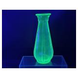 9" Uranium Glass Vase - Note