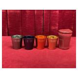 1960s Peacock Ware Aluminum Travel Glass Set