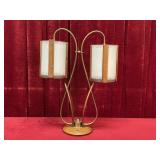 1960s Teak Double Shade Tri-Light 25" Lamp