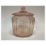 Mayfair Pattern Depression Glass Cookie Jar