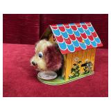 Metal Wind-Up Dog House Toy - Works