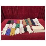 22 Pair Ladies Gloves, Sleeves & 3 Scarves
