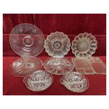 9 Clear Glass Serving Dishes