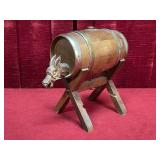 Wood Barrel Donkey Decanter