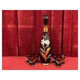 Bohemia Manganese Amethyst Crystal Decanter Set