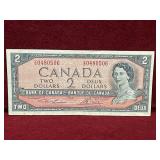 1954 BC-38d Canada $2 Banknote