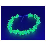 Iridescent Uranium Glass Leaves Necklace - Note