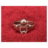 Ladies 925 Silver Inukshuk Ring - Marked