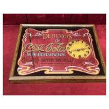 Coca-Cola Mirror Quartz Clock - Works - 21" x 17"