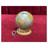 J Chein & Co Tin Globe Coin Bank