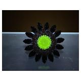 Uranium Glass Center Stone Broach - Note