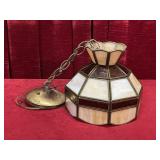 8.5"dia x 7.5" Slag Glass Swag Light - Note