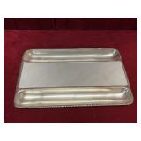 Art Deco Cast Aluminum Cheese Tray - 16" x 10"
