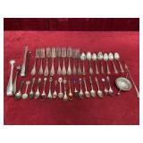 Vtg Flatware, Tongs & Souvenir Spoons