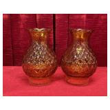 2 Amber Glass Lamp Shades