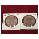 2 1984 Canada $1 Coins