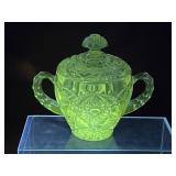 Manganese Glass Sugar Bowl - Note