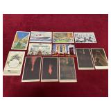 12 Vtg Unused Postcards - 5 w/ 2¢ Stamps