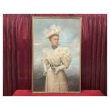 1898 Signed Victoria Lady Pastel Painting