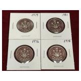 4 1976 - 1981 Canada 50¢ Coins
