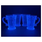 4 Irish Coffee Leaded Glass Mugs - Note