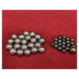 21 Steel Shooter Marbles & Vtg Marble Set
