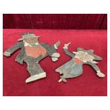 2 Wood Character Lawn Ornaments