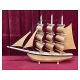Wood Tall Ship Model 22.5"long x 16.75"tall