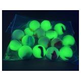 16 Shooter Uranium - Manganese Glass Marbles -Note
