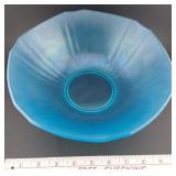 1920s FENTON Celeste blue stretch 10' glass bowl