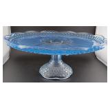 GORHAM11'  blue hobnail footed pedestal cake plate
