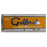 17' wide Gulfpride Gulf Oil porcelain sign
