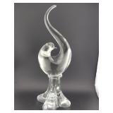 MURANO 14' heavy glass long tail bird sculpture