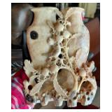8' beautiful natural stone carving double vase