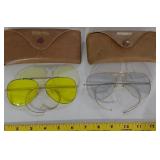 2 pair BUSHNELL hunter's sunglasses 1960s w case