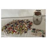 Big barrel pickle jar FULL advertising matchbooks