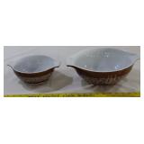 PYREX 2 Woodland Brown Cinderella mixing bowls mcm