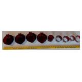 9pc ruby red glass