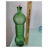 EMPOLI Italy 16' emerald green glass decanter