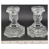 Pair signed WATERFORD 4" Marquis candlesticks