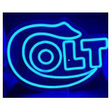 COLT firearms 14" neon blue lighted sign