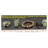 5pc stone carvings obsidian tiger eye serpentine