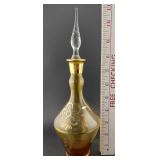 c1960 Empoli Italy golden amber 11" decanter