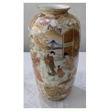13" Japanese polychrome Meiji Satsuma style vase